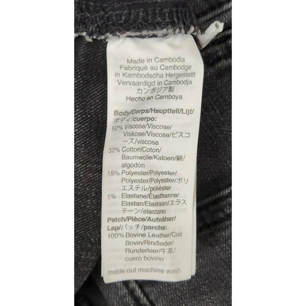 Madewell Road Tripper Skinny Jeans Women's 28 Black Faded Denim Mid Rise Stretch
